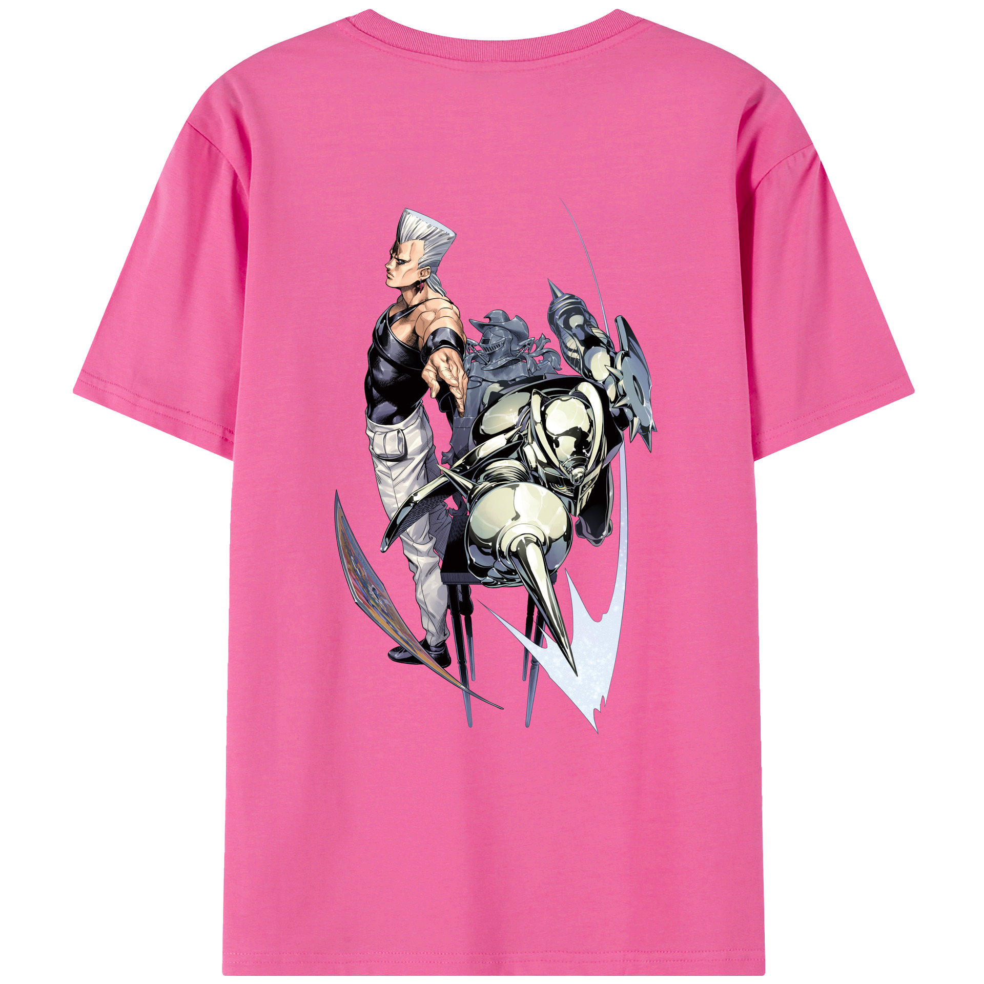 （画像用） ジョジョの奇妙な冒険 ジャン＝ピエール?ポルナレフ JoJo's Bizarre Adventure Jan Pierre Polnareff レディース半袖Tシャツ(バックプリント)